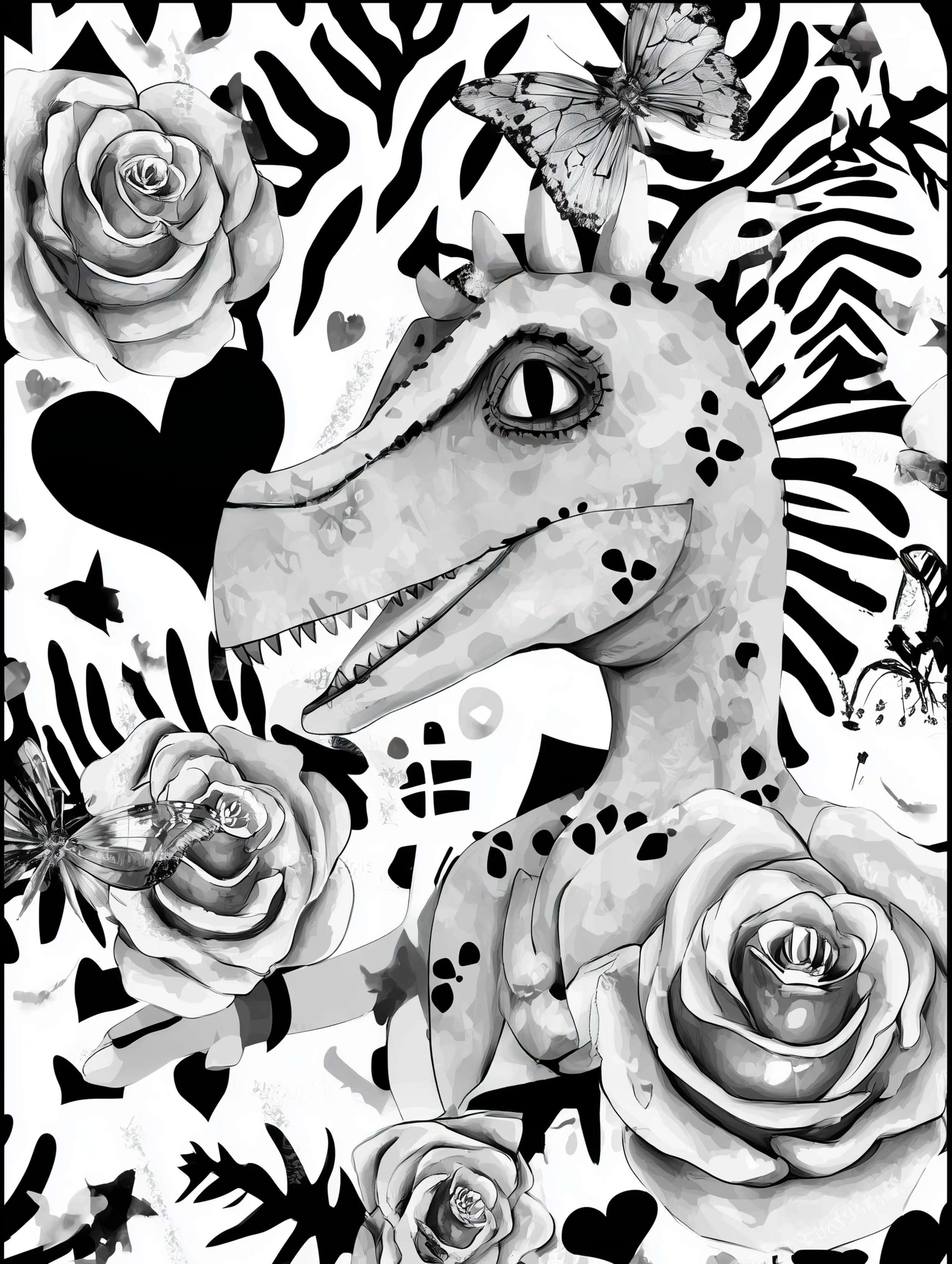 Free printable dinosaur coloring page for adults featuring a dinosaur shown from the side